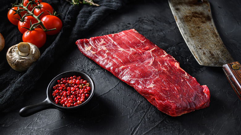 cut of raw flap steak