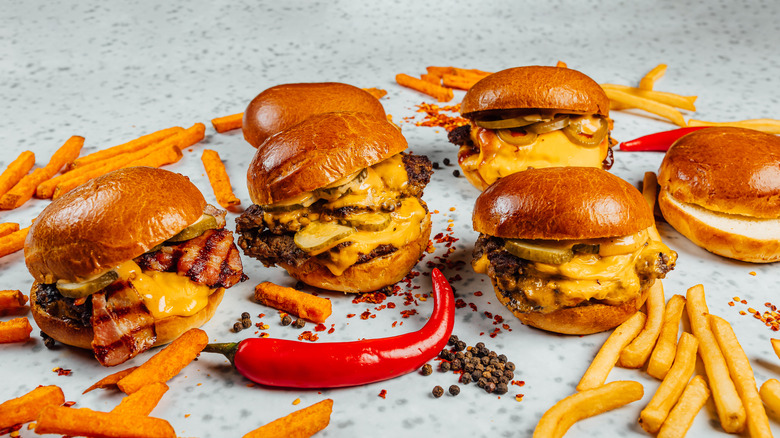 Smash burgers and fries