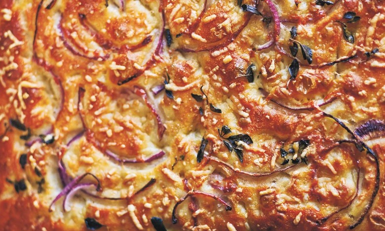 Focaccia with Red Onion, Asiago, and Thyme