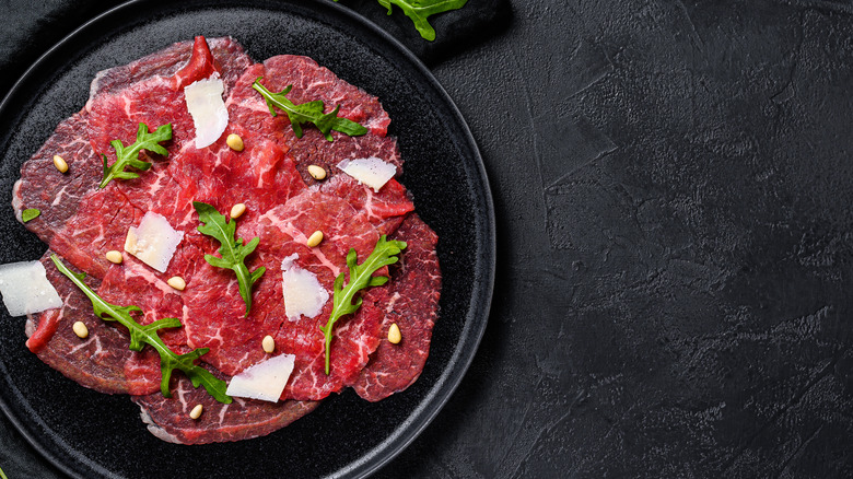 Beef carpaccio with parm