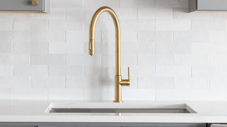 A faucet and sink
