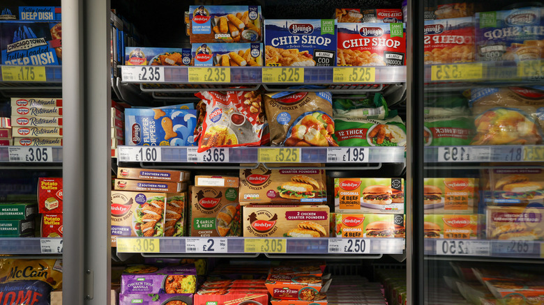 Frozen food at supermarket