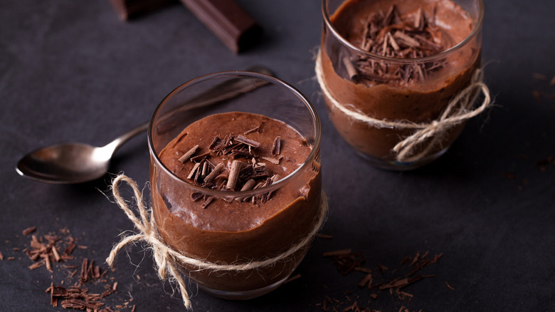 Two cups of chocolate mousse