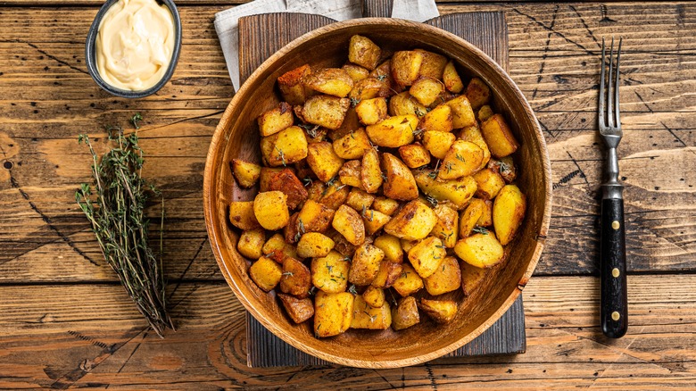 Bowl of roasted potatoes