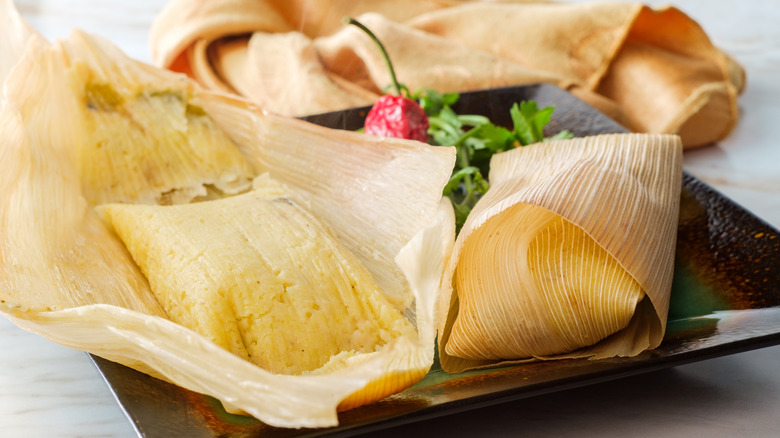 Steamed masa in tamales