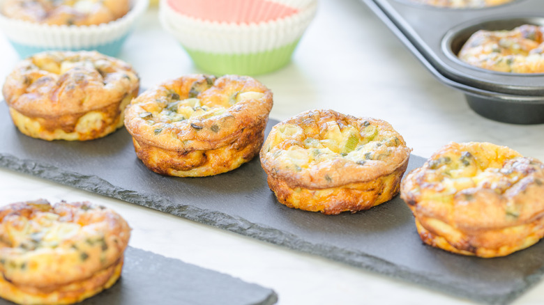 Homemade egg bites on platter