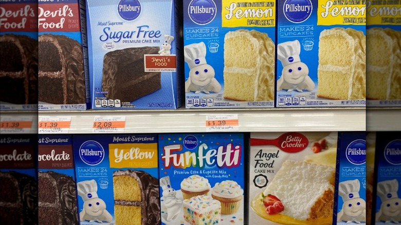 Boxes of cake mix