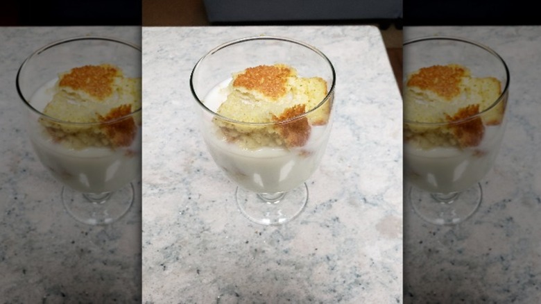 Cornbread and milk in a glass