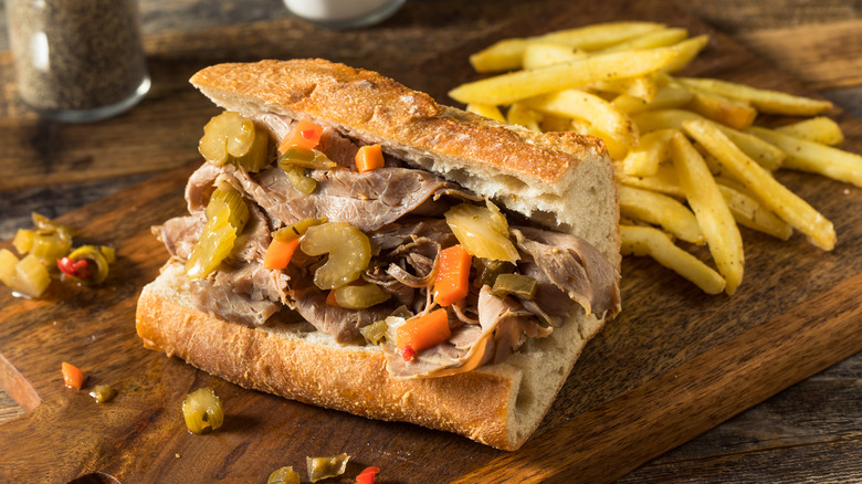 Chicago Italian beef sandwich