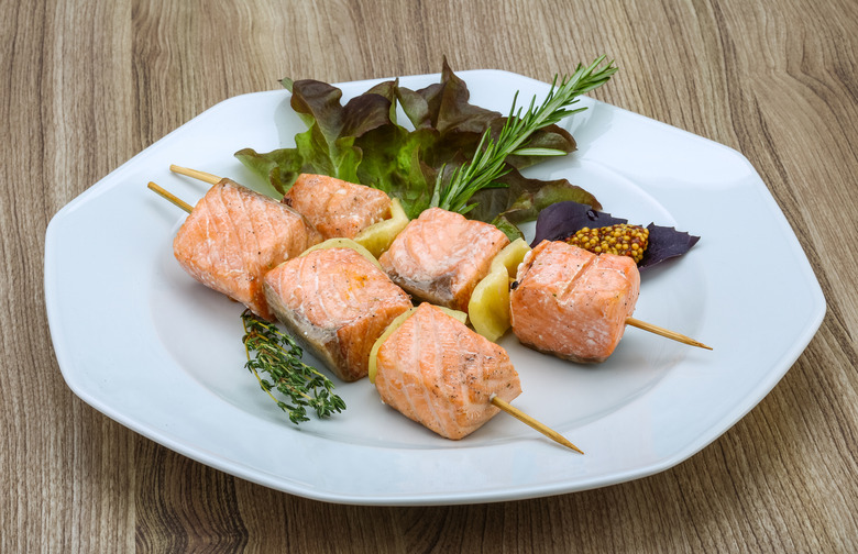 Marinated Grilled Fish Skewers