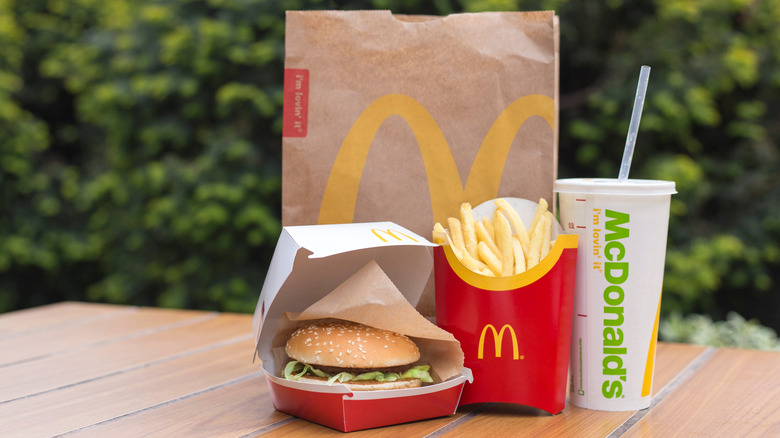 McDonald's meal on table