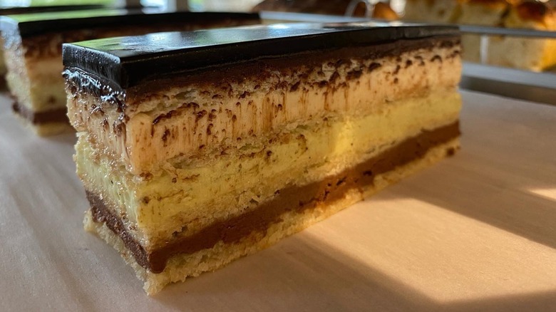slice of Marjolaine cake 