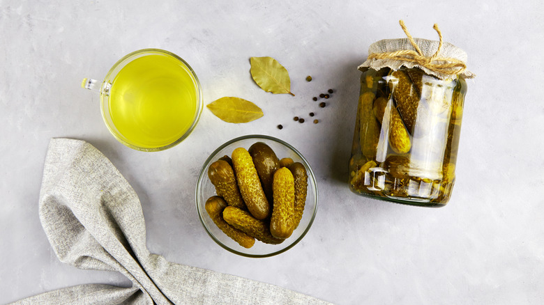 Jar of pickles and juice