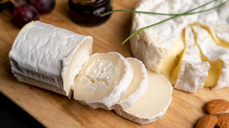 Sliced goat cheese