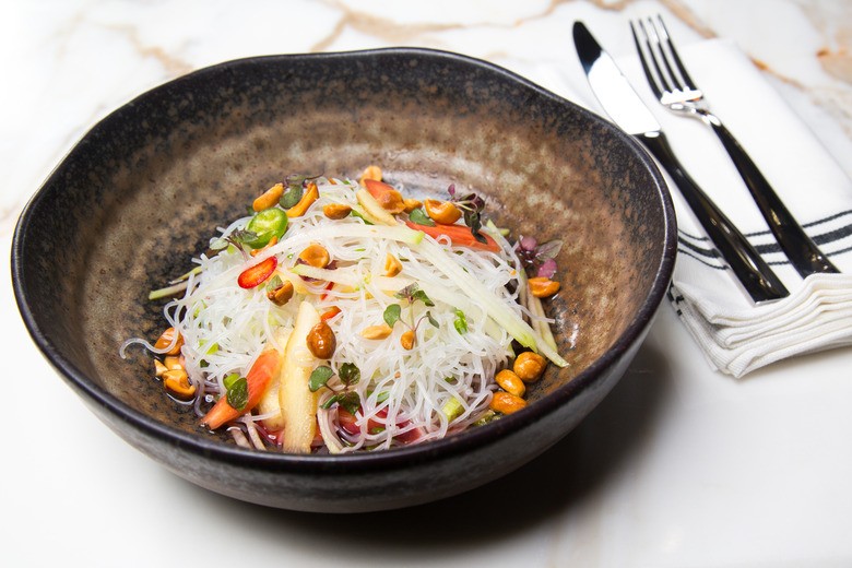 Glass Noodles with Green Papaya, Peanuts and Chili Vinaigrette