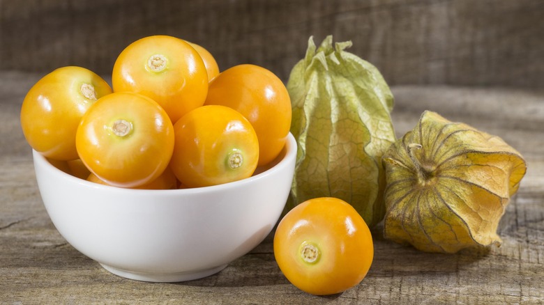 Bowl of golden berries