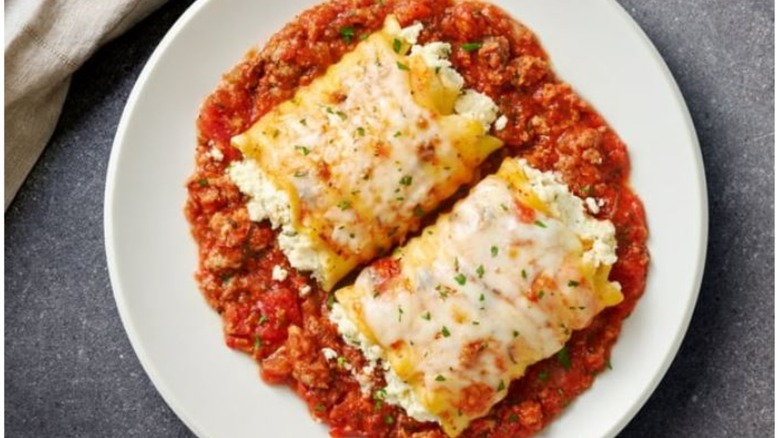 Gordon Ramsay frozen lasagna, plated