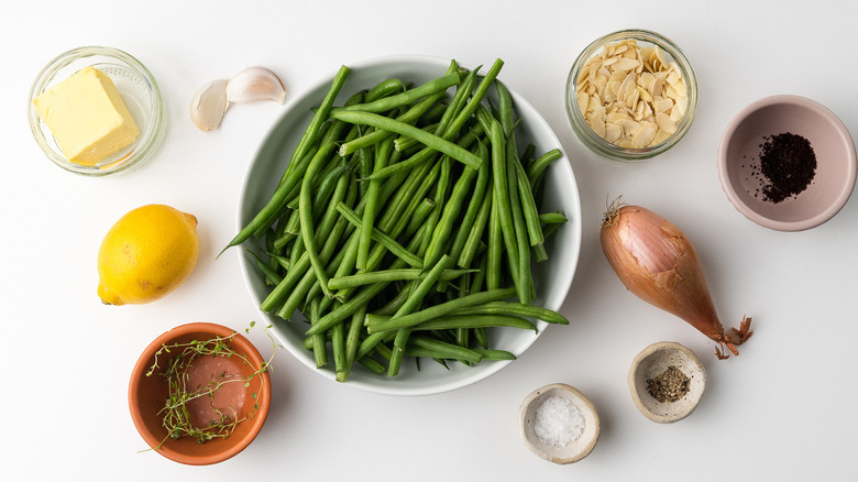 ingredients for green beans almondine