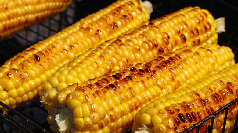 Charred corn on the cob