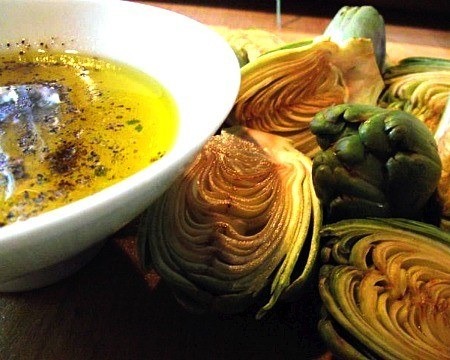 Grilled Artichokes with White Wine Butter