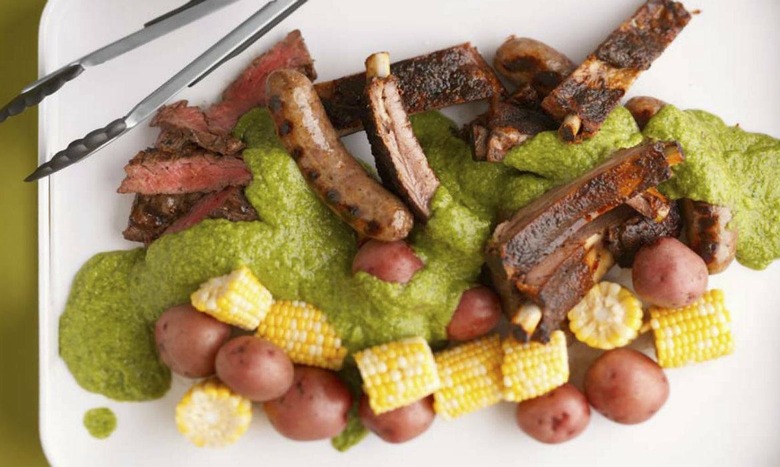 Grilled Meat with Guasacaca Sauce