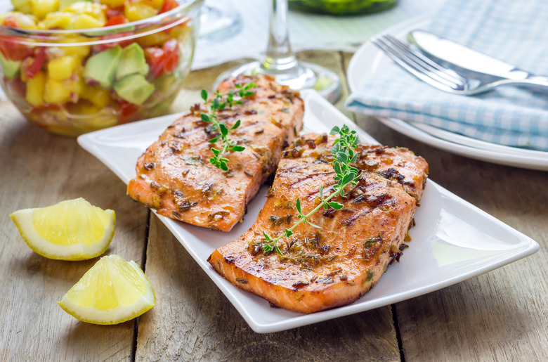 Grilled Salmon Steaks With Cumin Mayonnaise recipe - The Daily Meal