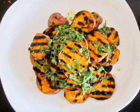 Grilled Sweet Potatoes with Cilantro-Lime Dressing