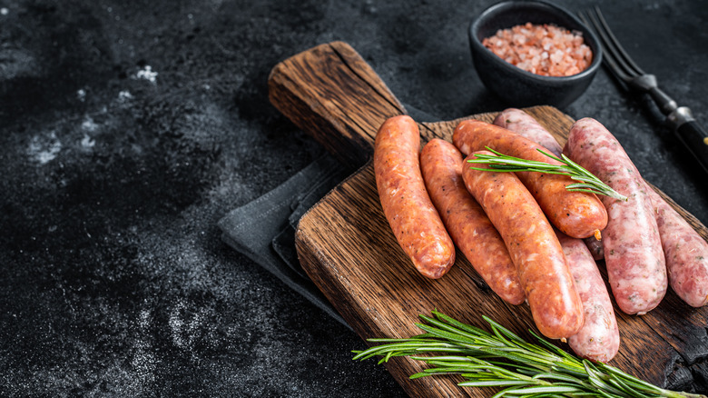 Chorizo on cutting board