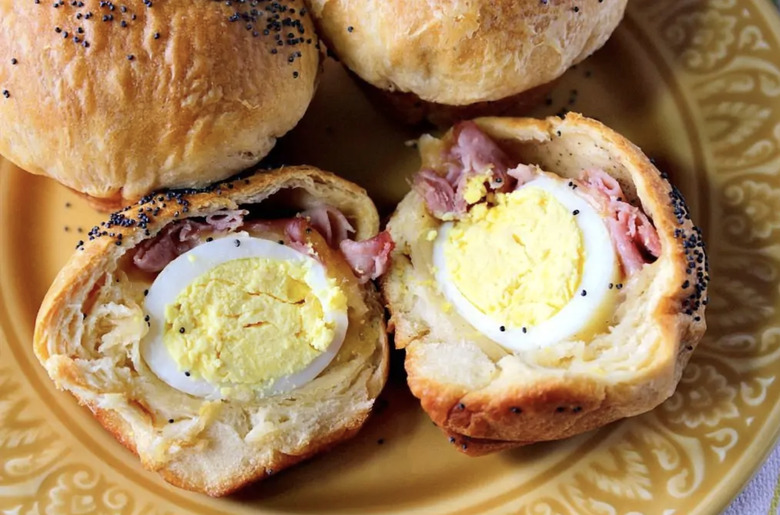 HARD BOILED EGG STUFFED BISCUIT