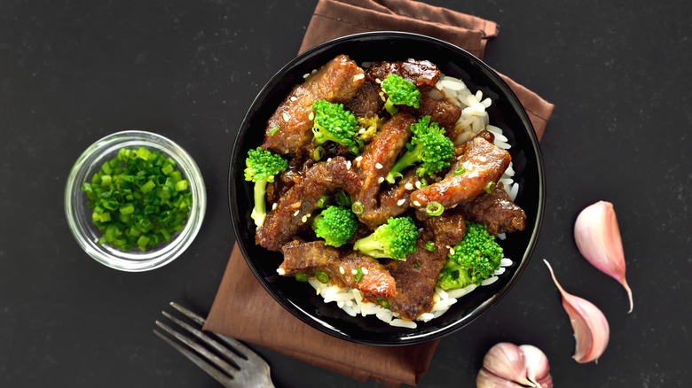beef and broccoli with rice
