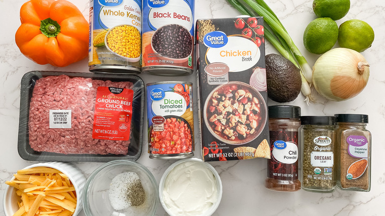 ingredients for hearty taco soup