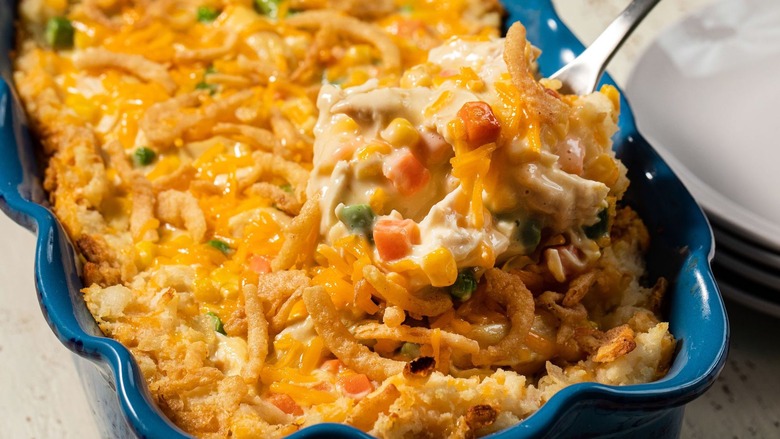Hearty turkey & mashed potato bake