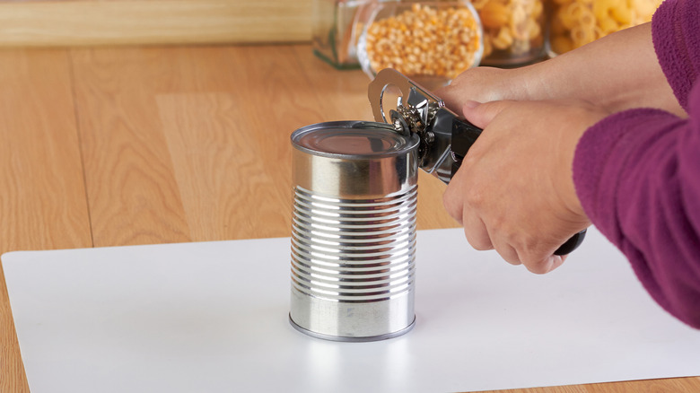 opening canned food