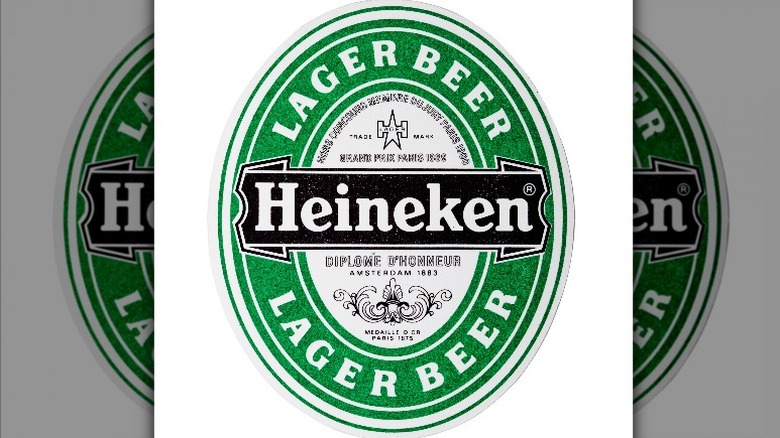 Heineken logo listing awards won on white