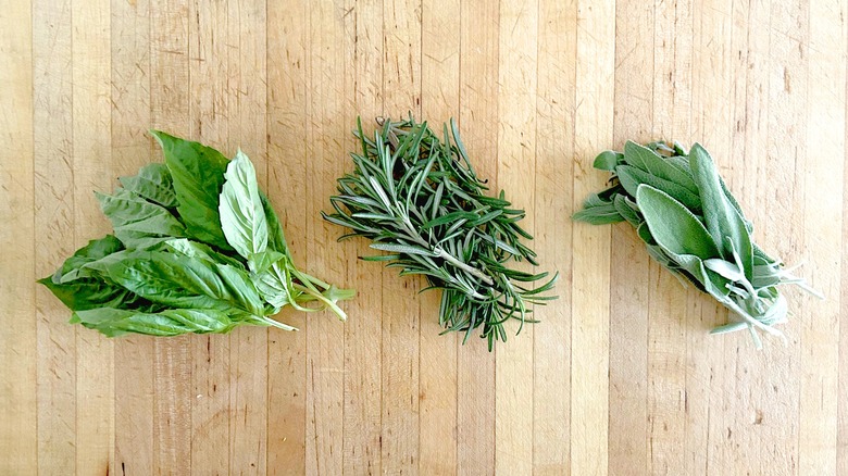 Assorted fresh herbs