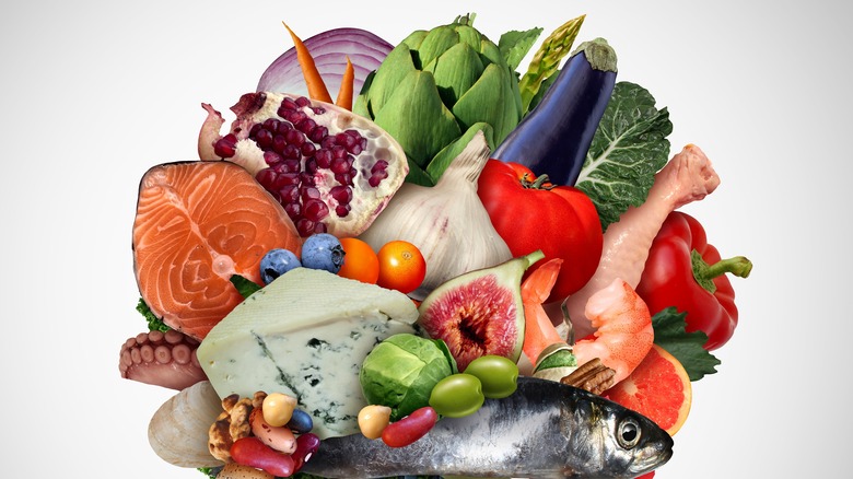 Variety of whole foods