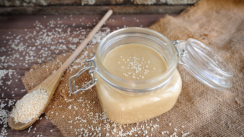 A jar of tahini 