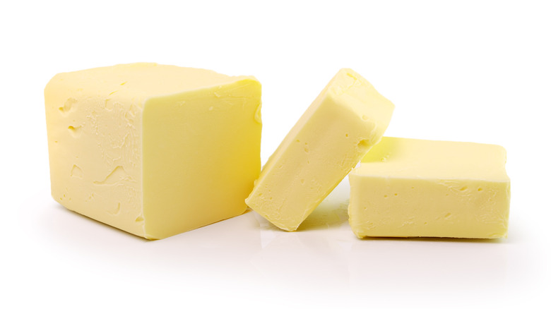 Cut sticks of butter