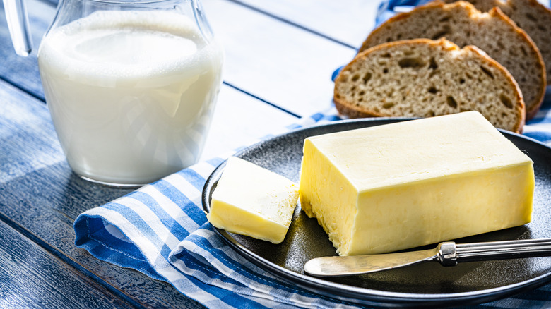 Stick of butter at breakfast