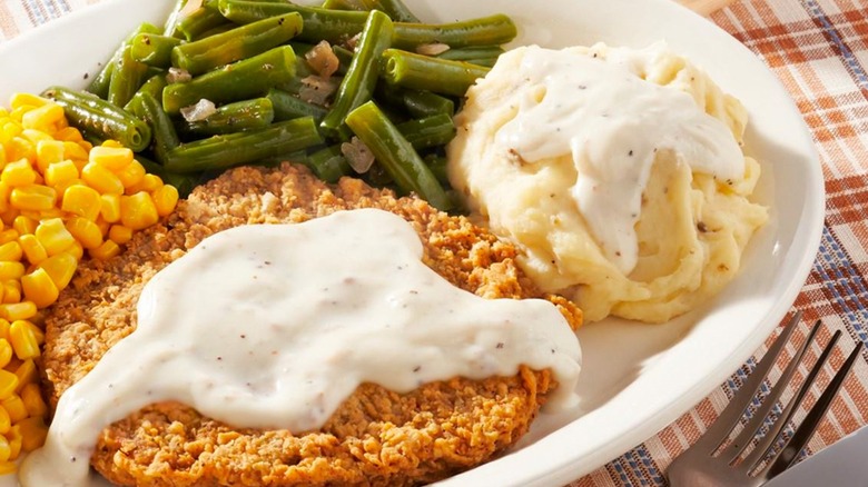 country fried steak with gravy