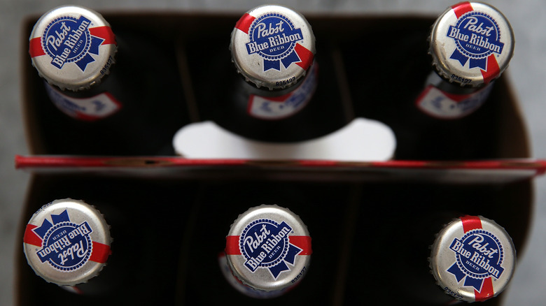 Tops of PBR bottles