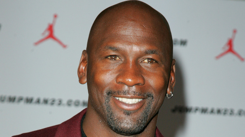 Close up of basketball star Michael Jordan