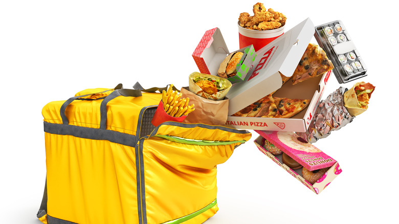 Delivery bag exploding food 