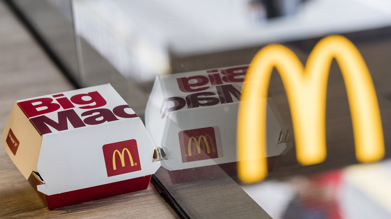 Mcdonald's Big Mac container next to window
