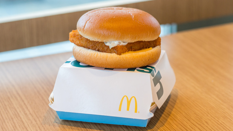 McDonald's Filet-O-Fish on a box