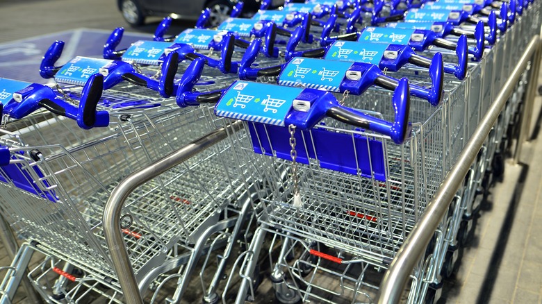 Aldi carts lined up