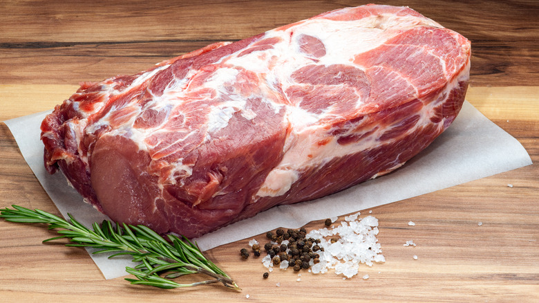 Raw pork shoulder 
