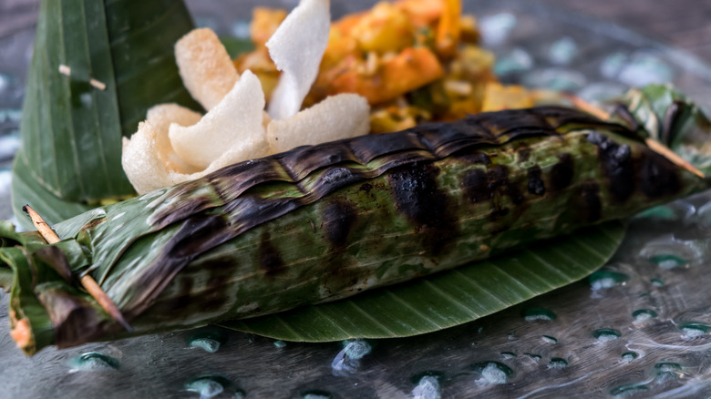 Fish in a banana leaf