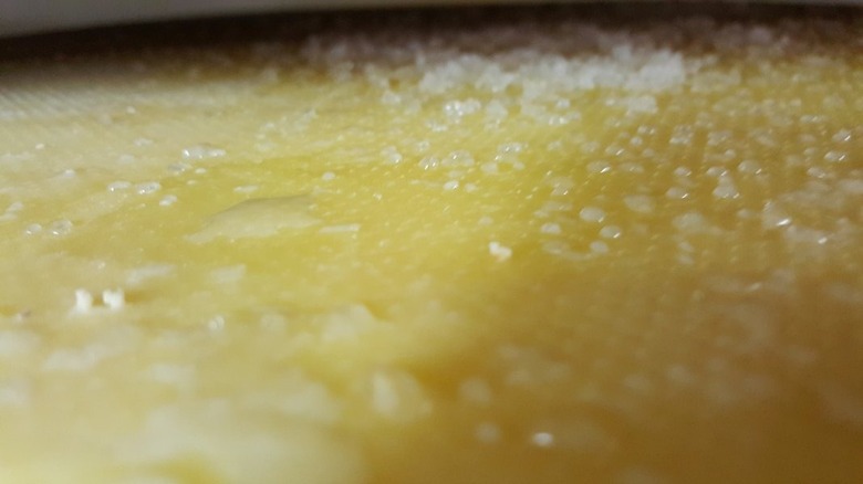 calcium lactate crystals close up
