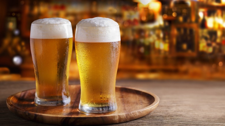 Glasses of beer